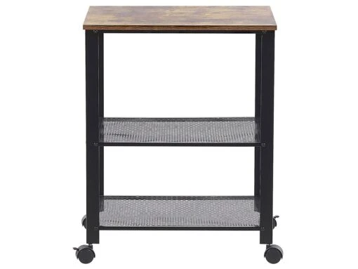 3 Tier Metal Kitchen Trolley Black BOLZANO - Image 5