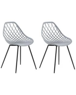 Set Of 2 Dining Chairs Grey CANTON