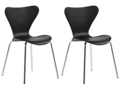 Set Of 2 Dining Chairs Black BOONVILLE