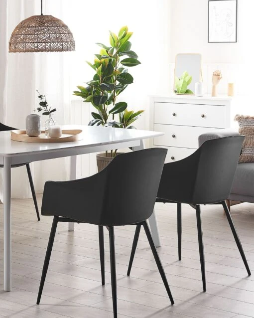 Set Of 2 Dining Chairs Black FONDA - Image 2