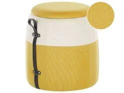 Kids Pouffe With Storage Yellow RUBY