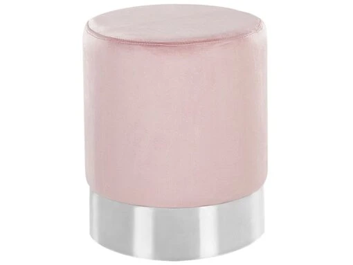 Velvet Pouffe Pink BRIGITTE