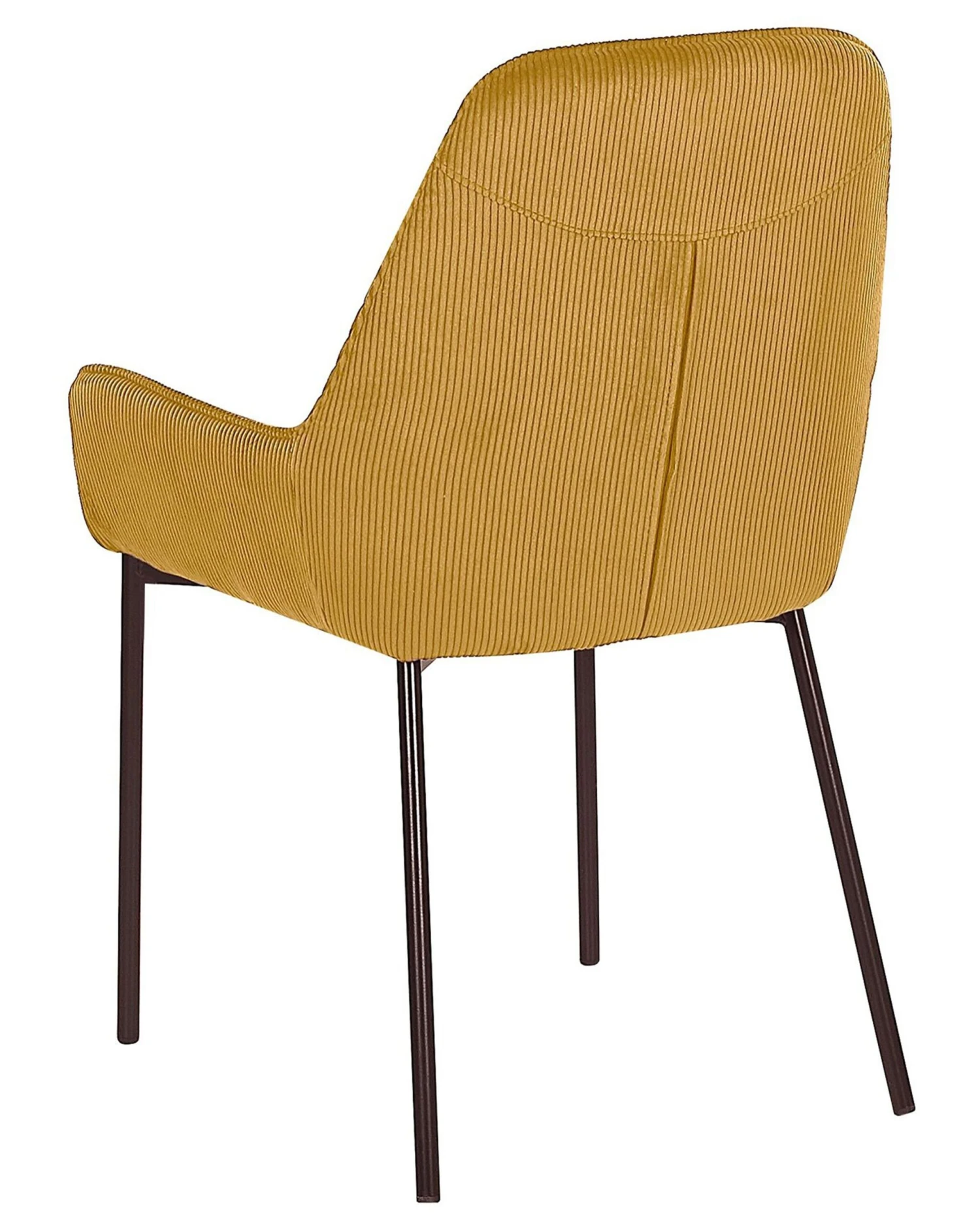 Set Of 2 Jumbo Cord Dining Chairs Yellow LOVERNA - Image 5