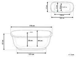 Freestanding Bath 1700 X 770 Mm White TESORO -Furniture Store undef src sa picid 780339 type whitesh image