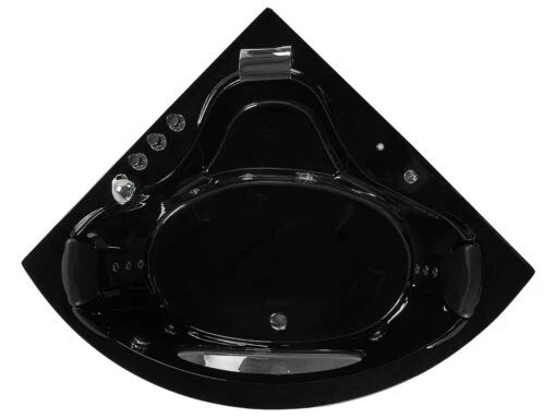 Whirlpool Corner Bath With LED Black TOCOA Various Sizes - Image 5