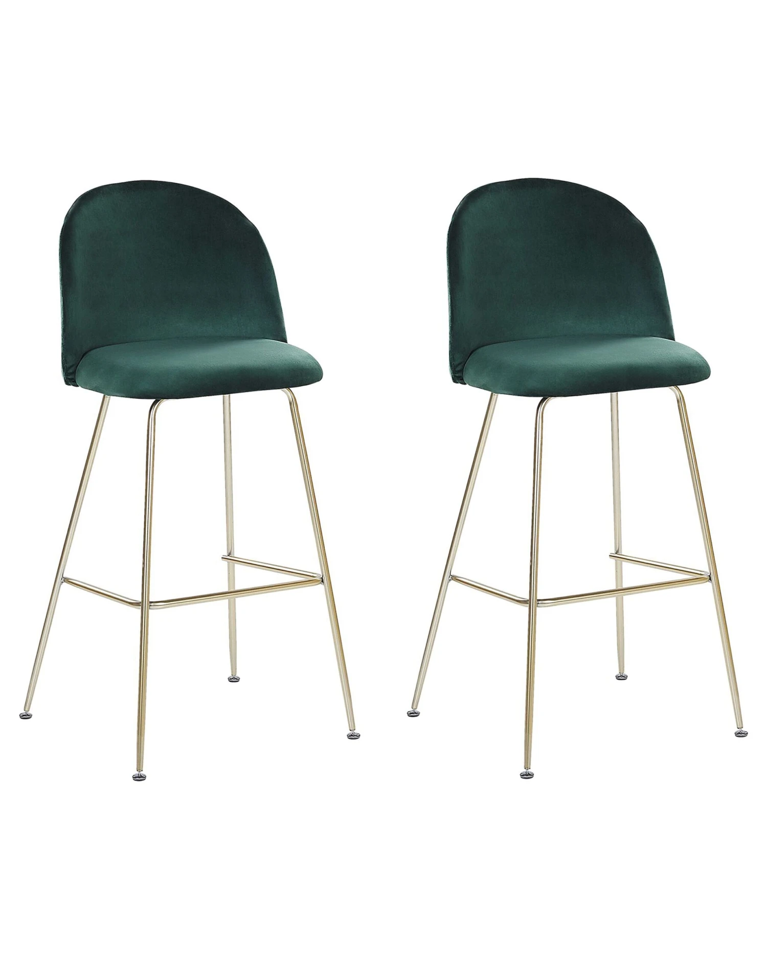 Set Of 2 Velvet Bar Chairs Green ARCOLA
