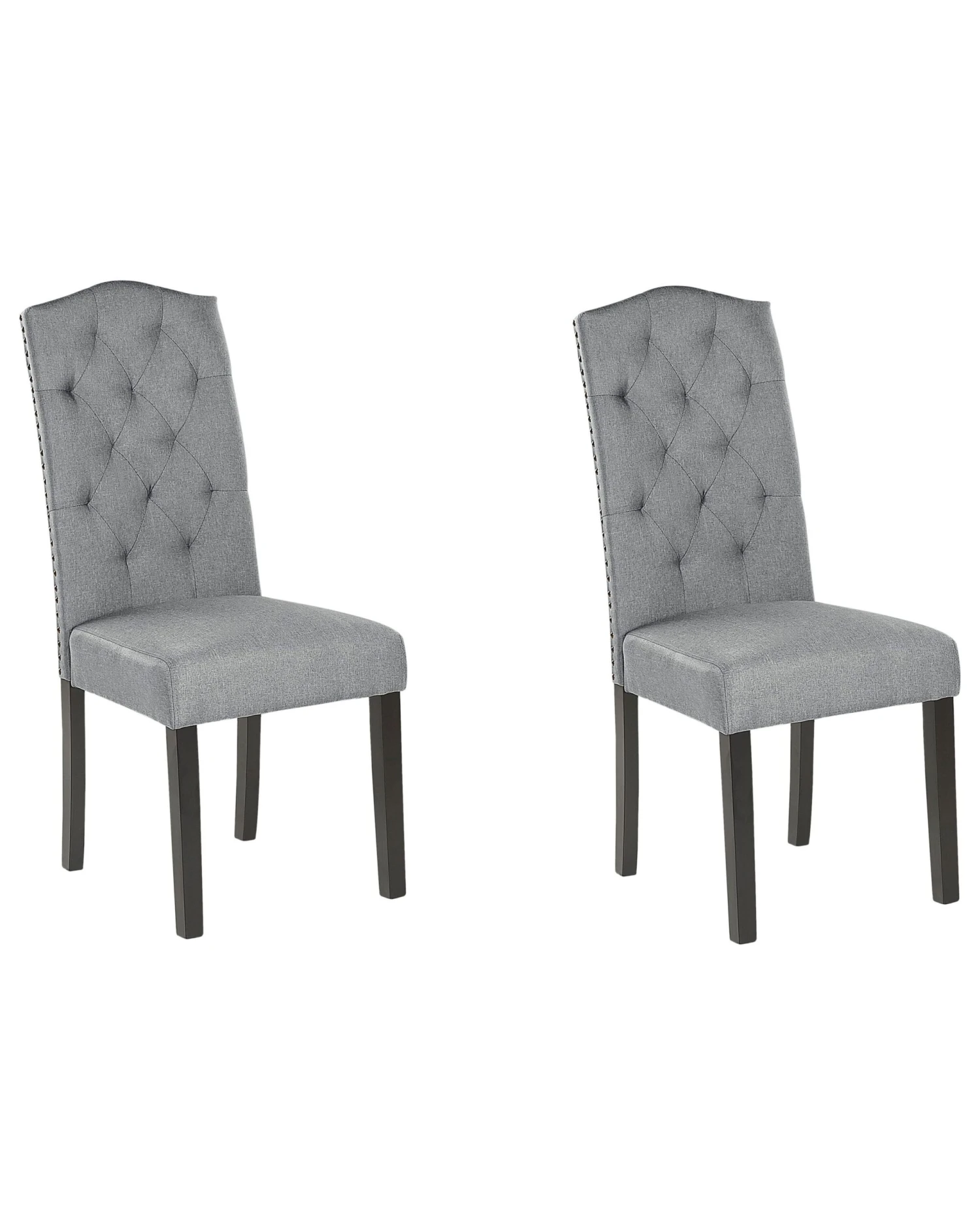 Set Of 2 Fabric Dining Chairs Grey SHIRLEY