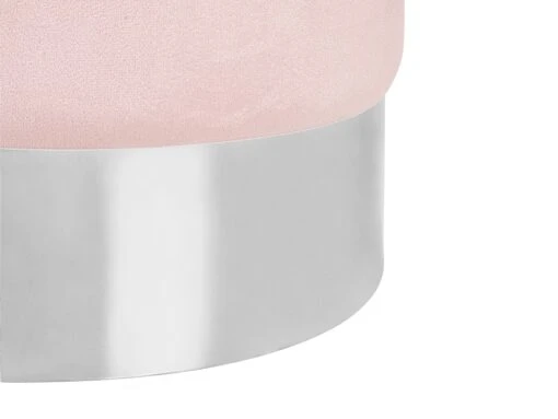 Velvet Pouffe Pink BRIGITTE - Image 4