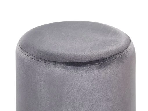 Velvet Pouffe Grey BRIGITTE - Image 3
