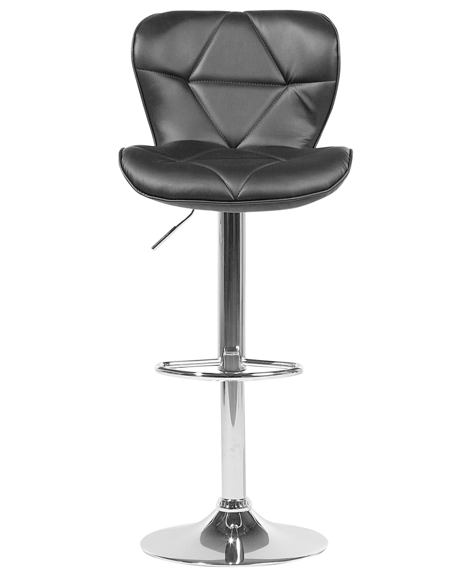 Set Of 2 Faux Leather Swivel Bar Stool Black VALETTA - Image 3