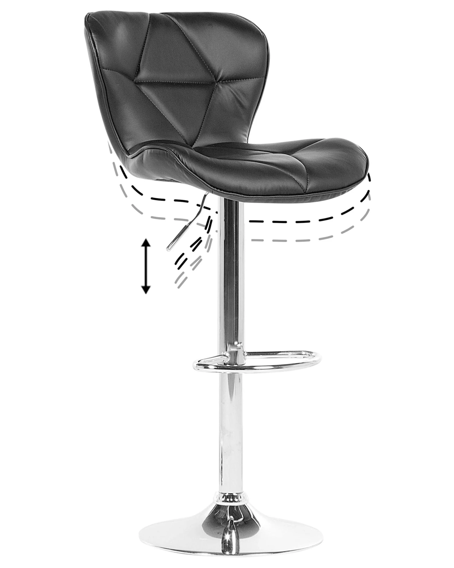 Set Of 2 Faux Leather Swivel Bar Stool Black VALETTA - Image 4
