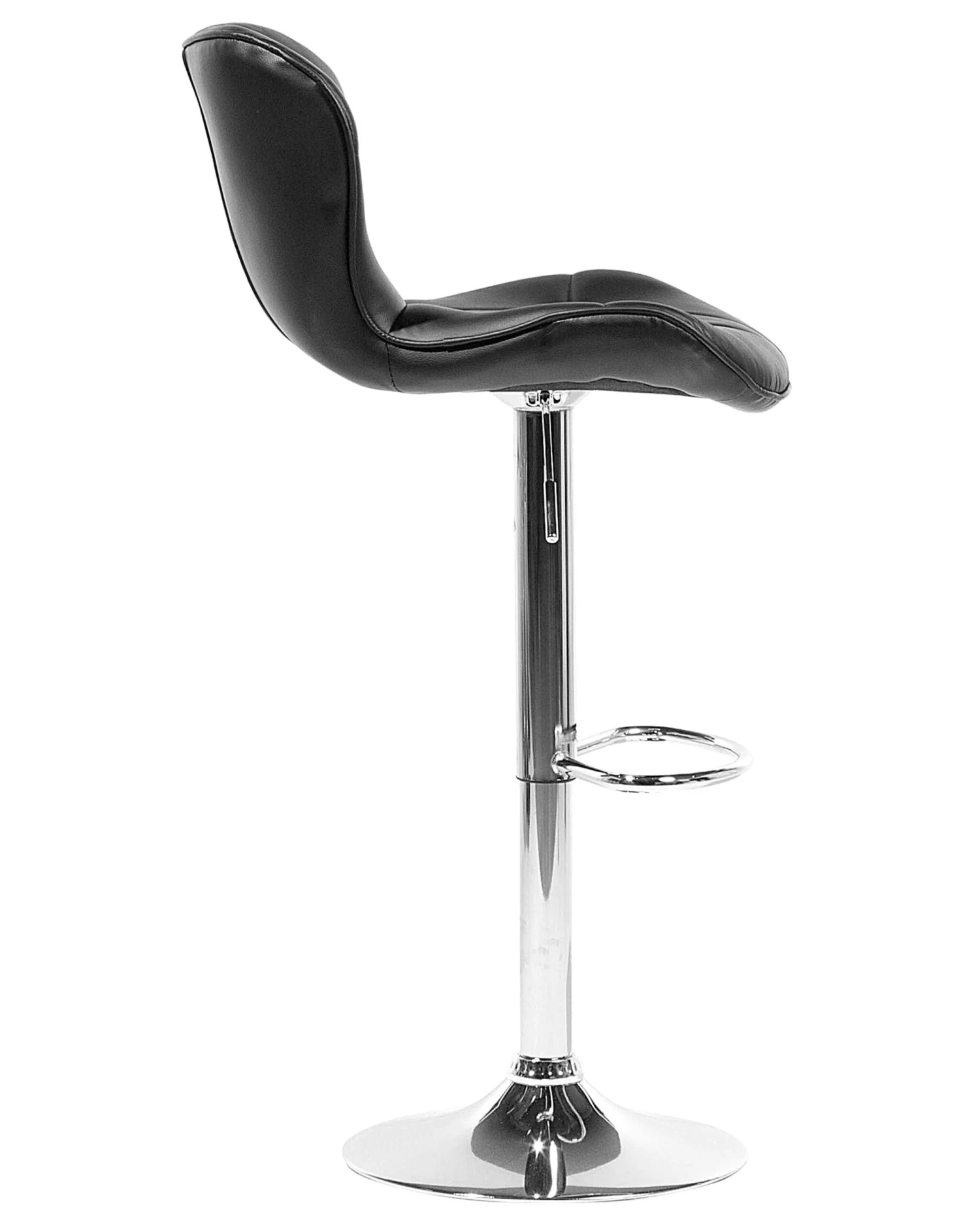 Set Of 2 Faux Leather Swivel Bar Stool Black VALETTA - Image 5