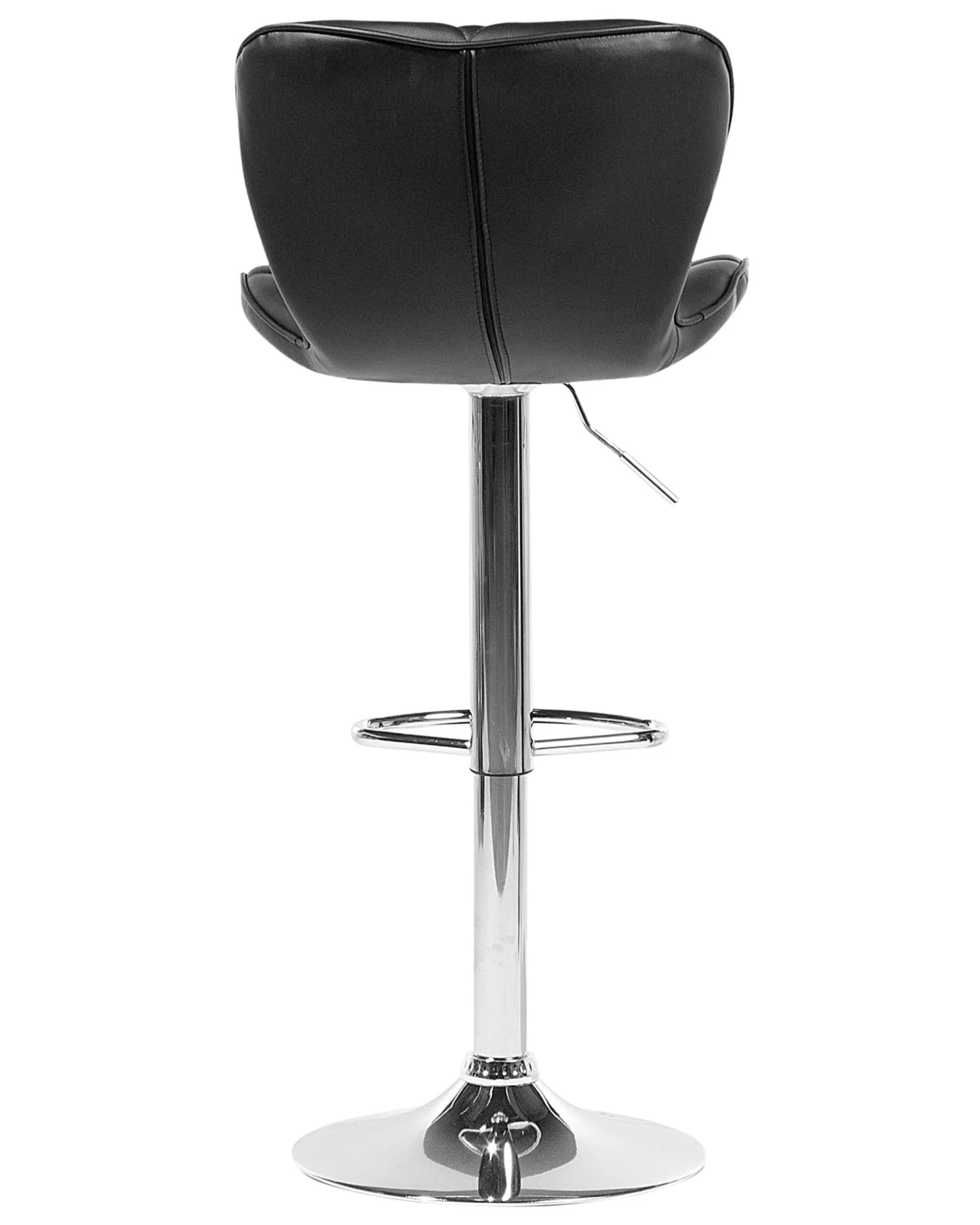 Set Of 2 Faux Leather Swivel Bar Stool Black VALETTA - Image 6