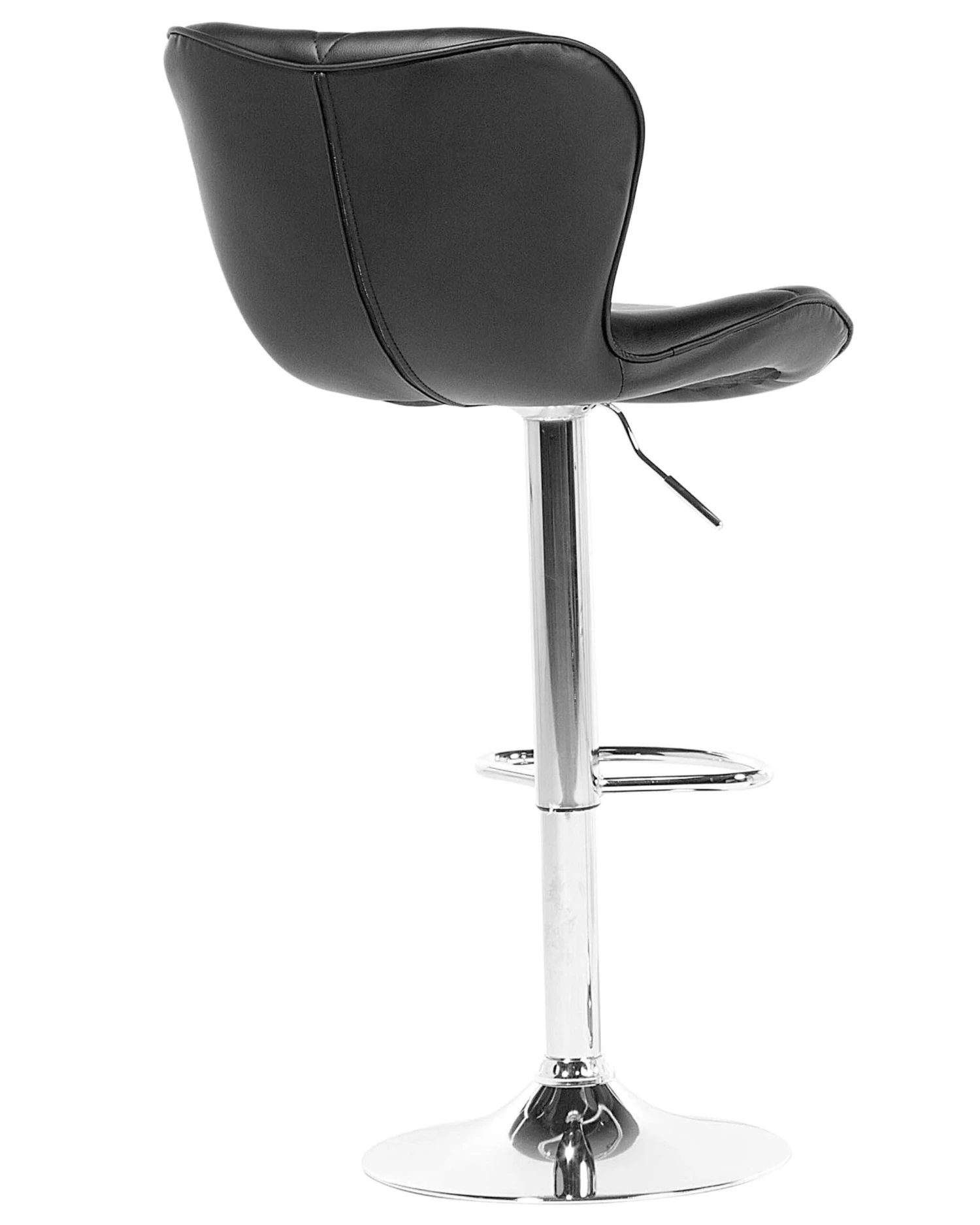 Set Of 2 Faux Leather Swivel Bar Stool Black VALETTA - Image 7