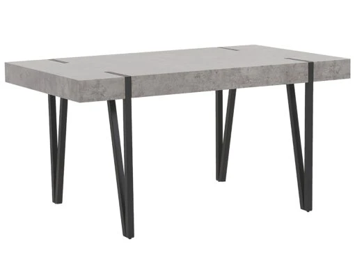 Dining Table 150 X 90 Cm Concrete Effect With Black ADENA