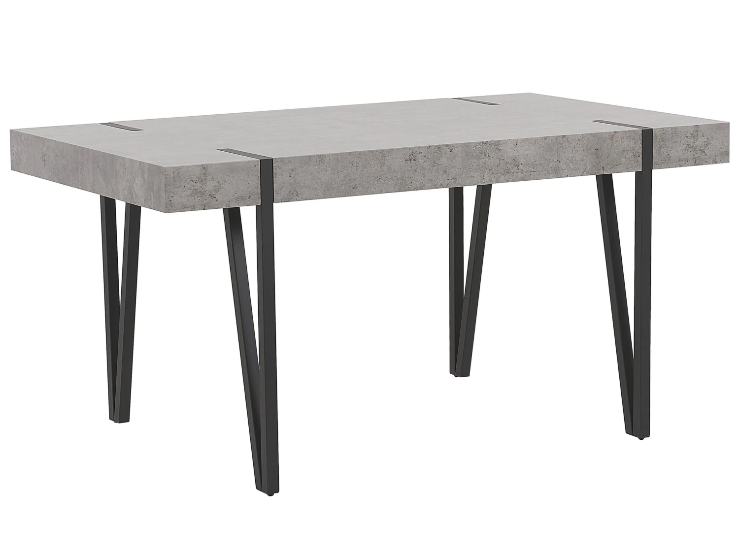 Dining Table 150 X 90 Cm Concrete Effect With Black ADENA