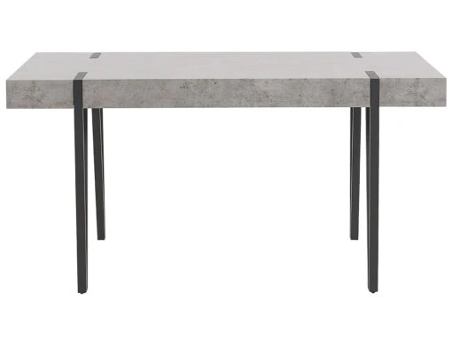 Dining Table 150 X 90 Cm Concrete Effect With Black ADENA - Image 8