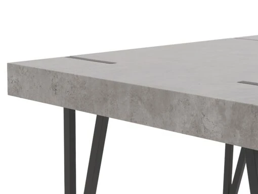 Dining Table 150 X 90 Cm Concrete Effect With Black ADENA - Image 9