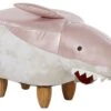 Fabric Animal Stool Pink And White SHARK -Furniture Store undef src sa picid 783175 type whitesh image