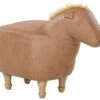 Faux Leather Animal Stool Sand Beige HORSE -Furniture Store undef src sa picid 783183 type whitesh image