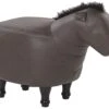 Faux Leather Animal Stool Dark Brown HORSE -Furniture Store undef src sa picid 783207 type whitesh image