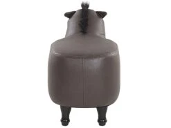 Faux Leather Animal Stool Dark Brown HORSE -Furniture Store undef src sa picid 783210 type whitesh image