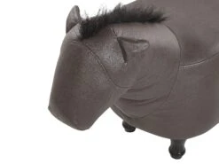 Faux Leather Animal Stool Dark Brown HORSE -Furniture Store undef src sa picid 783211 type whitesh image