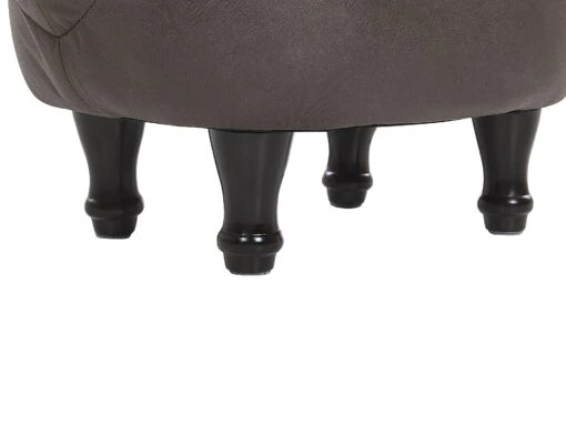 Faux Leather Animal Stool Dark Brown HORSE - Image 8