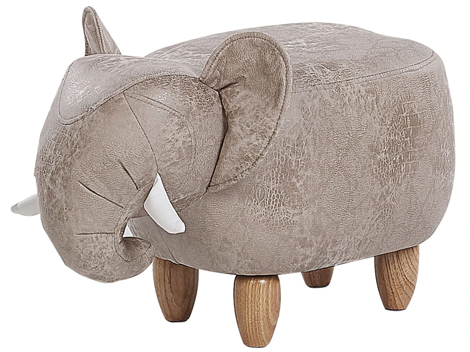 Faux Leather Storage Animal Stool Grey JUMBO - Image 5