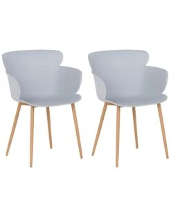 Set Of 2 Dining Chairs Grey SUMKLEY