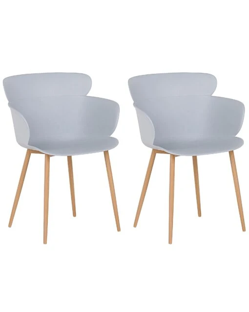 Set Of 2 Dining Chairs Grey SUMKLEY