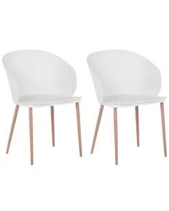 Set Of 2 Dining Chairs White BLAYKEE