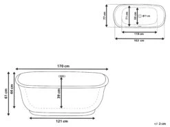 Freestanding Bath 1700 X 770 Mm Blue TESORO -Furniture Store undef src sa picid 785185 type whitesh image
