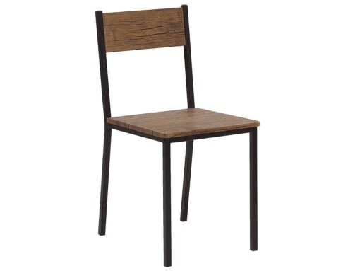 4 Seater Dining Set Dark Wood With Black HAMRY - Image 6
