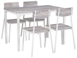 4 Seater Dining Set Grey With White BISMARCK