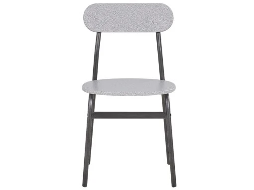 4 Seater Dining Set Grey With Black VELDEN - Image 10