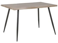Dining Table 120 X 80 Cm Light Wood And Black LUTON