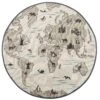 Cotton Kids Rug Continents Print ⌀ 120 Cm Taupe KESDA -Furniture Store undef src sa picid 790783 type whitesh image