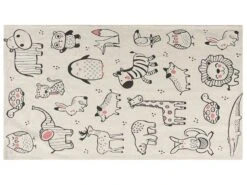 Cotton Kids Rug Animal Print 90 X 145 Cm White KAYLAN