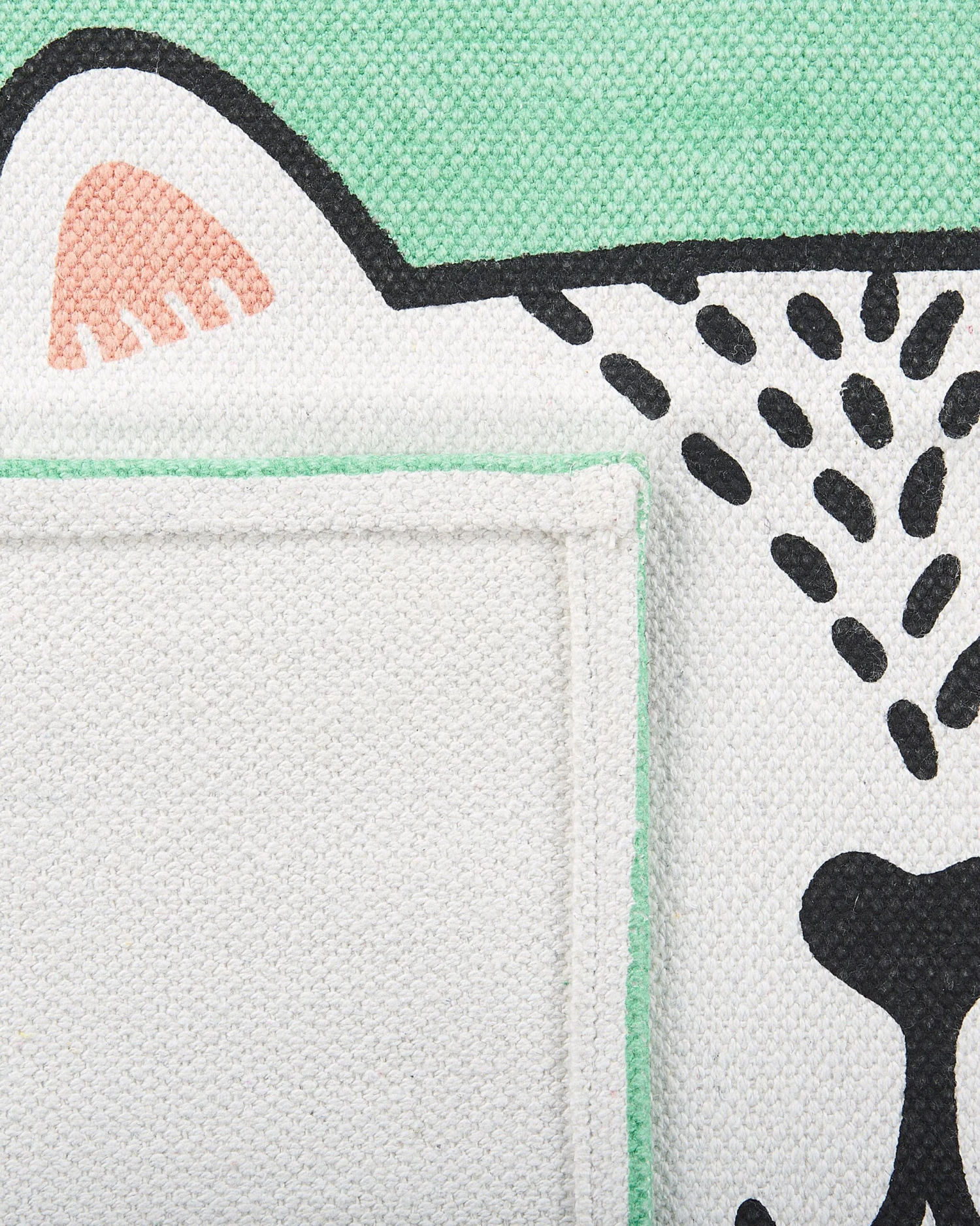 Cotton Kids Rug Cat Print 60 X 90 Cm Green HOWRAH - Image 5