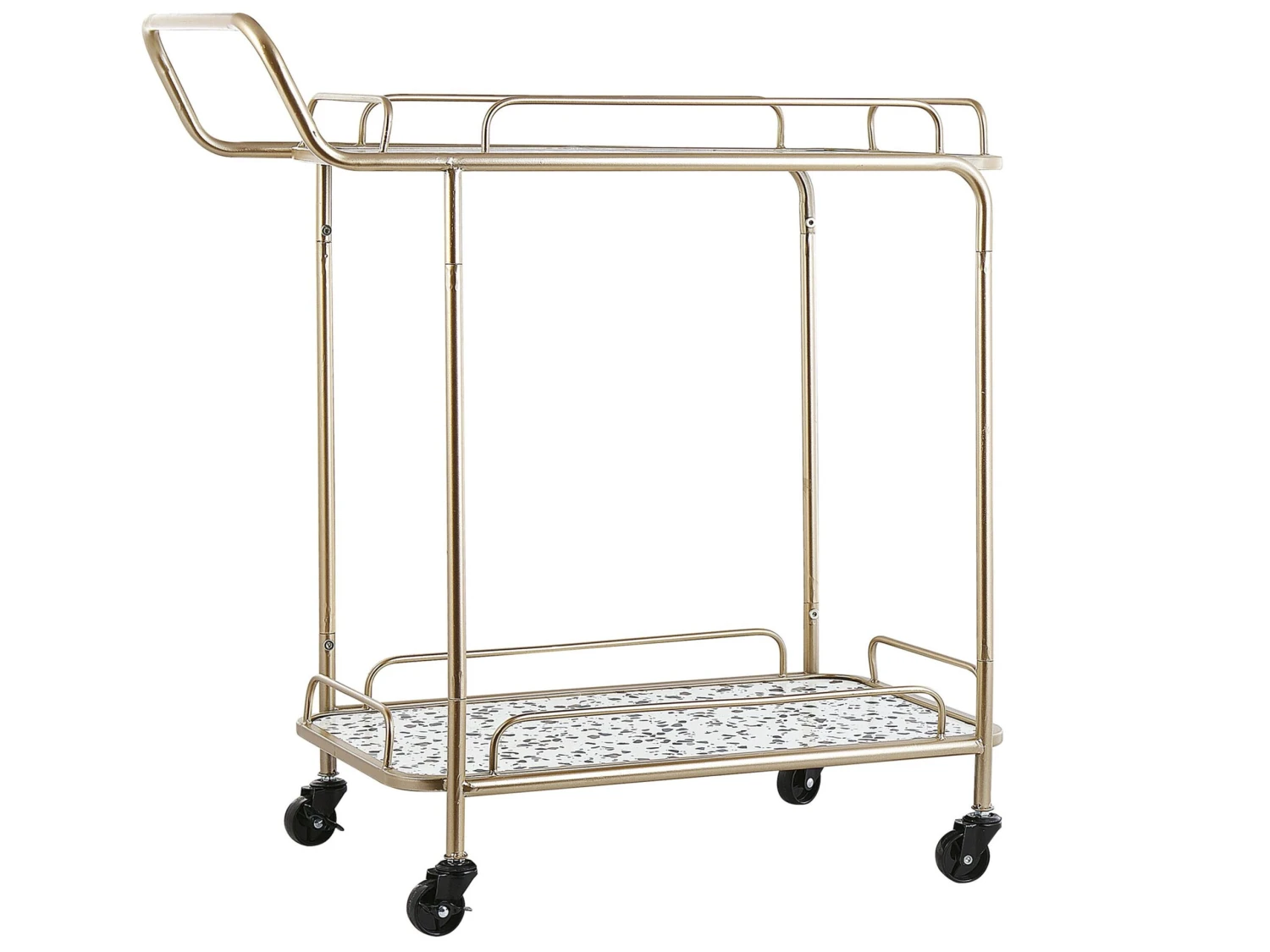 Metal Drinks Trolley Gold With Terrazzo Effect GALENA
