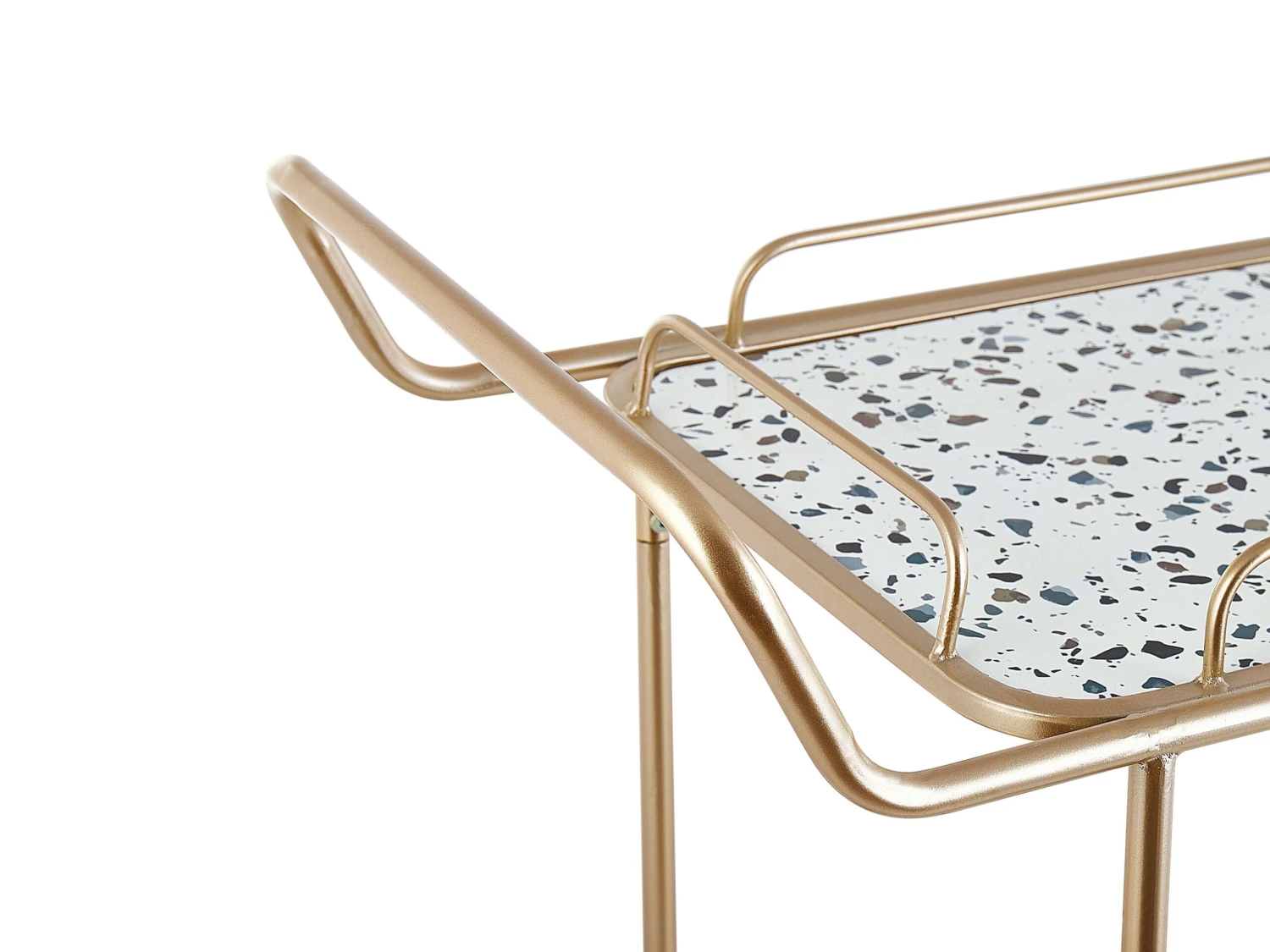 Metal Drinks Trolley Gold With Terrazzo Effect GALENA - Image 5