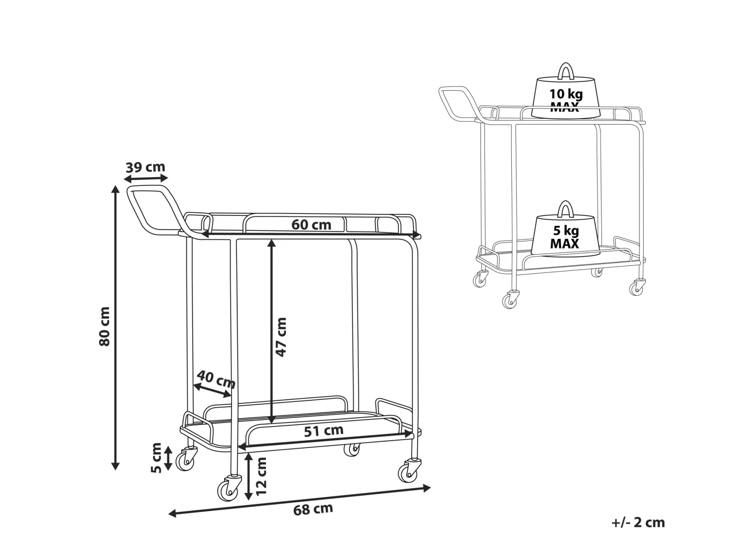 Metal Drinks Trolley Gold With Terrazzo Effect GALENA - Image 8