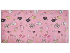 Kids Rug Cartoon Print 80 X 150 Cm Pink GOZLER