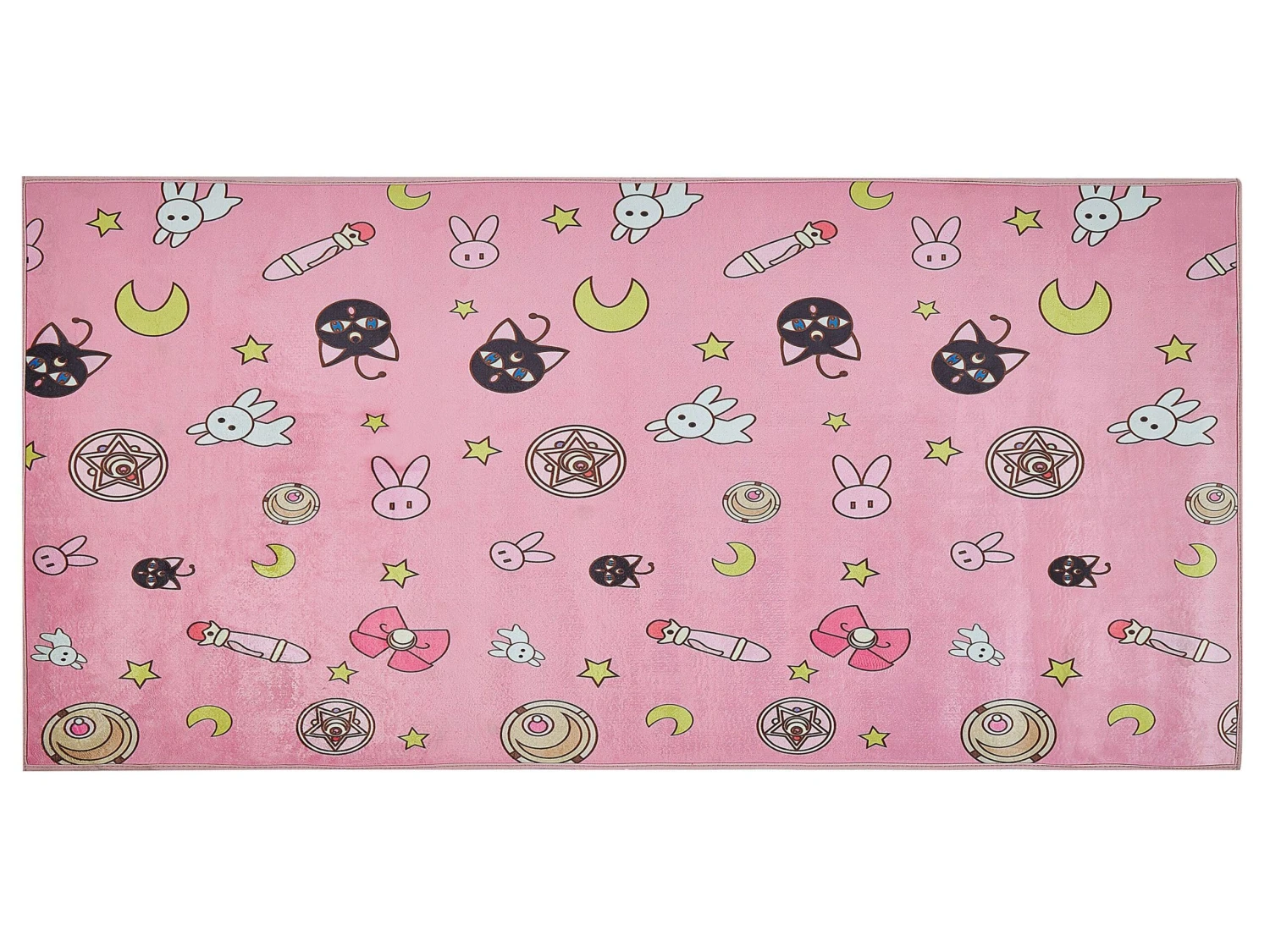 Kids Rug Cartoon Print 80 X 150 Cm Pink GOZLER