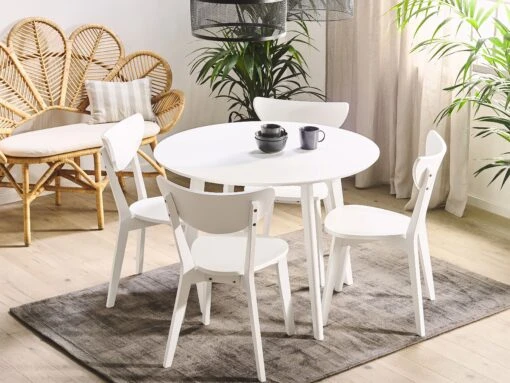 4 Seater Dining Set White ROXBY - Image 2