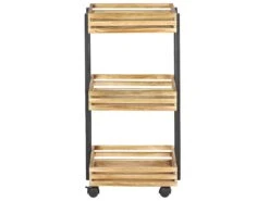 3 Tier Kitchen Trolley Light Wood With Black LETINO -Furniture Store undef src sa picid 792097 type whitesh image