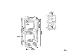 3 Tier Kitchen Trolley Light Wood With Black LETINO -Furniture Store undef src sa picid 792719 type whitesh image