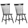 Set Of 2 Wooden Dining Chairs Black BURGES
