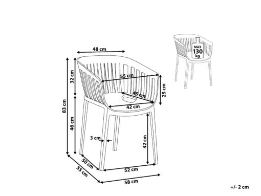 Dining Chair White DALLAS - Image 8